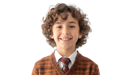 Student dressed for school photo day, back to school portrait, school photography session, academic year memories, png file, isolated on white