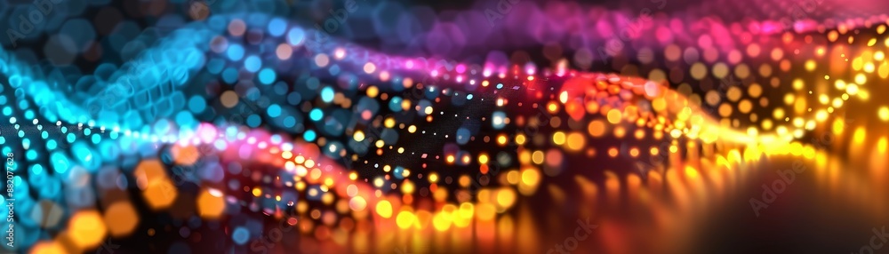 Poster abstract colorful lights bokeh background - digital art with soft focus and gradient.