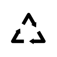 Recycling icon. Garbage processing recycling material symbol. Transparent isolated PNG.