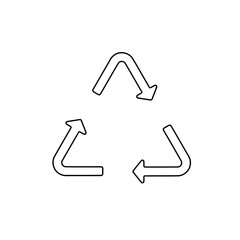 Recycling icon. Garbage processing recycling material symbol. Transparent isolated PNG.