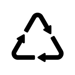 Recycle PNG simple icon. Garbage processing recycling material symbol sign. Transparent isolated...