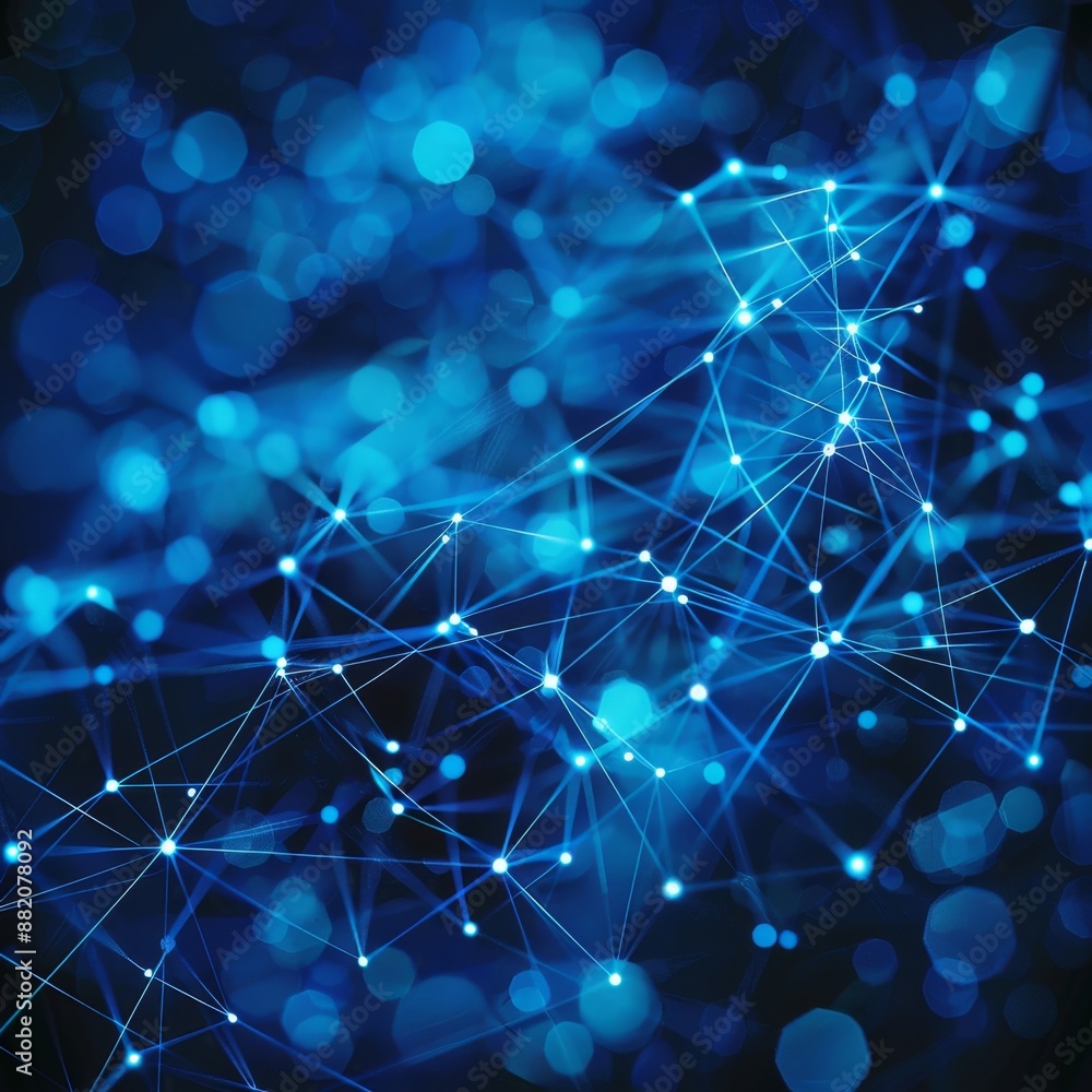 Poster complex network of connections spreading through digital space background