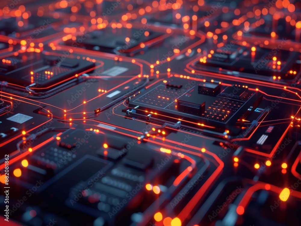 Aufkleber An elaborate network of data servers with glowing connections, emphasizing detailed operation and seamless backup processes