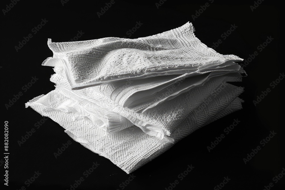 Canvas Prints A collection of clean and fresh white towels stacked on a flat surface