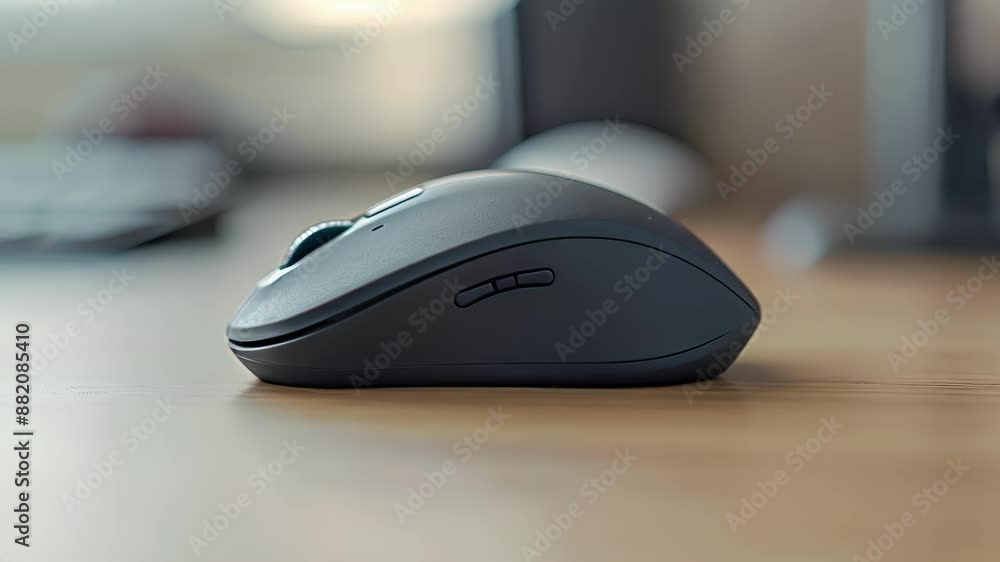 Aufkleber a side view of a compact wireless mouse featuring a tiny usb receiver for seamless connection.