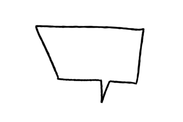 Speech bubble hand drawn PNG illustration. Simple isolated speech bubble. Transparent PNG.