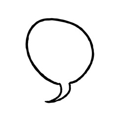 Text speech bubble, cartoon style doodle illustration. Transparent PNG.