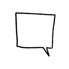 Text speech bubble, cartoon style doodle illustration. Transparent background PNG.