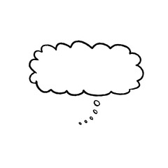 Thinking bubble PNG symbol. Isolated chat speech bubble. Thought symbol. Transparent background PNG.