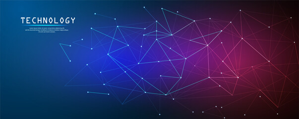 Big data and data science. Abstract technology gradient background