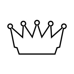 Premium or luxury symbol - royal crown simple outline. Transparent isolated PNG.