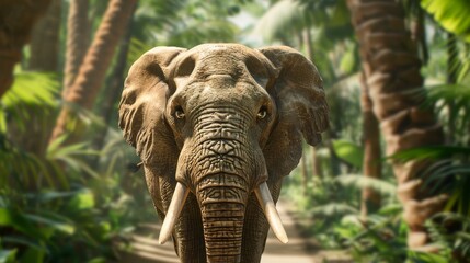 Naklejka premium Exotic creatures and rare fauna species, set against a backdrop of rich and diverse flora, an immersive wildlife experience