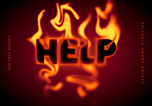Flame Text Effect Mockup