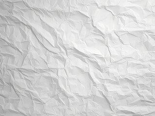 Fototapeta premium Crumpled white paper texture on a plain background.