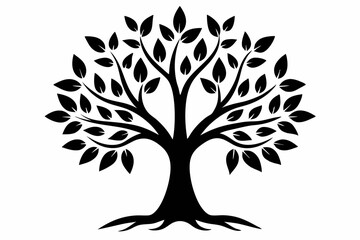 Obraz premium black tree of life tree branch vector illustration 