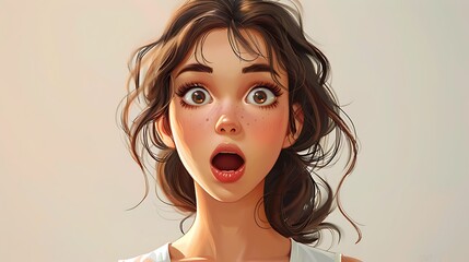 shocked scare amazed cartoon character dinosaur potrait