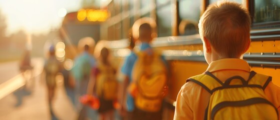 Children and Drivers Safely Exit with Safety Officers and Teachers