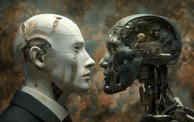 Fototapeta premium Human-ai interaction: a conceptual portrait