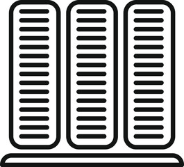 Simple icon representing a server rack, symbolizing data storage and processing power