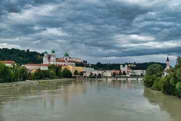 Passau - Blick auf die Mündung Inn in die Donau-