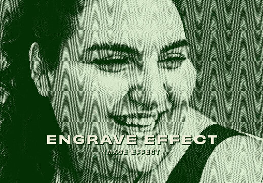 Vintage Engraved Image Effect Mockup