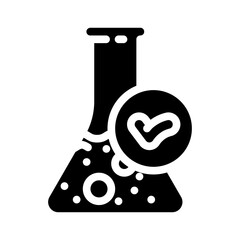 lab verified label product caution glyph icon vector. lab verified label product caution sign. isolated symbol illustration