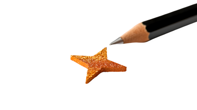 Homework assignment with pencil and golden star, back to school motivation, educational achievement, rewarding student effort, png file, isolated on white