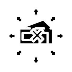 outdoor use only label product caution glyph icon vector. outdoor use only label product caution sign. isolated symbol illustration