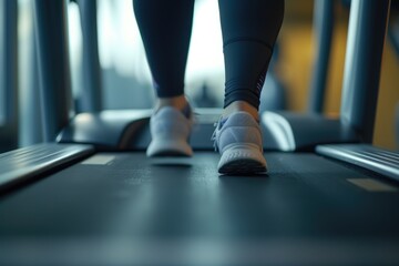 Fitness Goals: Plus Size Female Running in Gym Environment