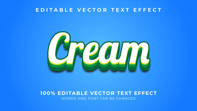 cream editable vector text effect