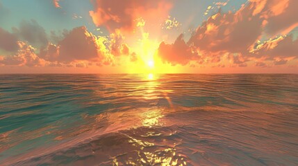 As the sun dips below the horizon, the sea becomes a canvas of vibrant colors.