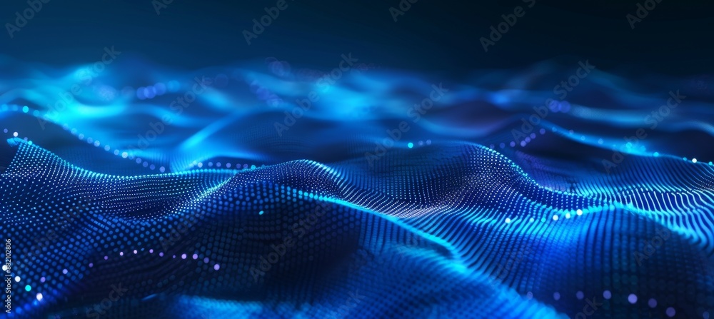 Aufkleber A network structure connected by points and lines, and a digital background. 3D rendering.