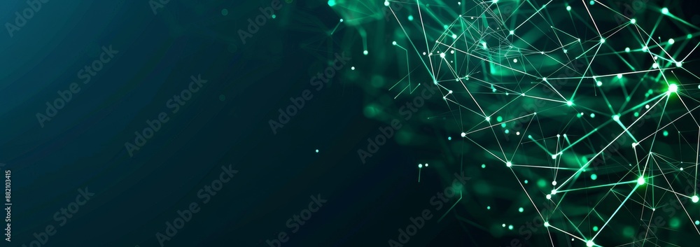 Poster digital connection dots. background technology. network connection structure. widescreen rendering.