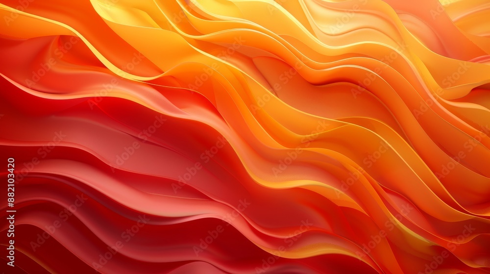 Poster imaginary round futuristic curved shape with orange abstract background. 3d rendering.