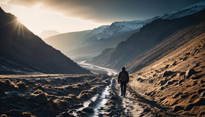 Airy Plateau Lost in Cloudy Winter: The Pioneer's Quest Enveloped in Landslide