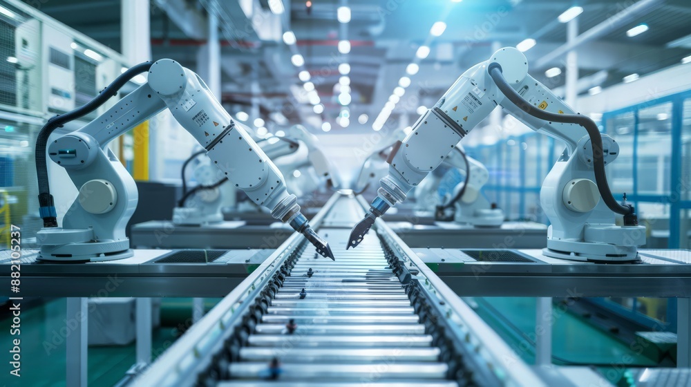 Poster discover the role of robotics in our industrial factory, where automated machines perform intricate 