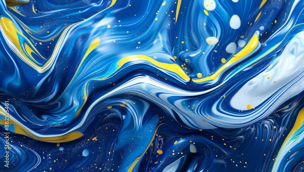 Poster a yellow and turquoise abstract background created using ai.
