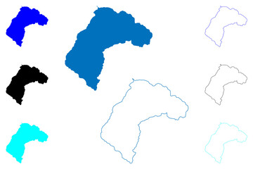 Lake Ranau (Republic of Indonesia, Sumatra) map vector illustration, scribble sketch Danau Ranau map