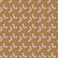 Hand drawn flat small flowers pattern