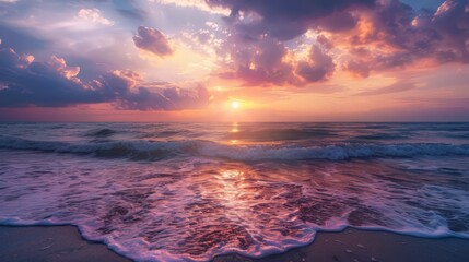 Enjoy the picturesque view of the sun setting on the horizon, casting a magical glow over the serene sea.