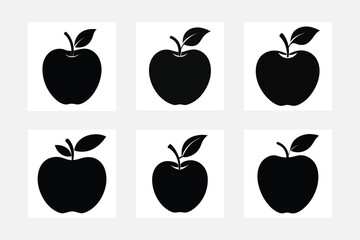 Apple logo icon design in six style. 