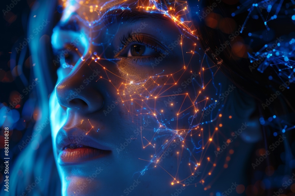 Poster stock new technology. science futuristic abstract human brain. ibm central processor chipsets. big d