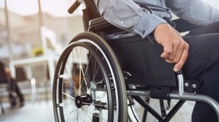 Obraz premium Person with Disability Thrives in Workplace