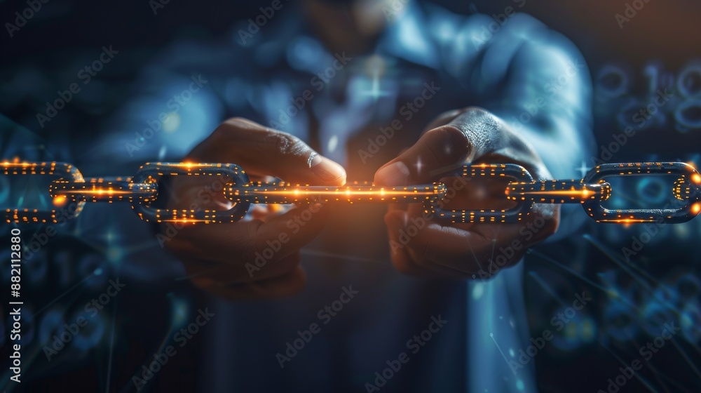 Aufkleber using blockchain technology we can transfer digital information with a digital background, make use 
