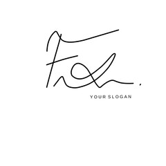 Fx Initial signature logo vector design