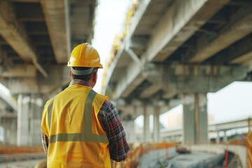 Engineer checking the structural integrity of a bridge