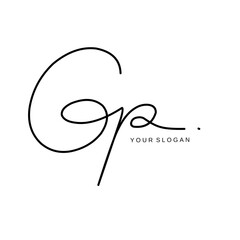 Gp Initial signature logo vector design