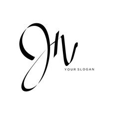 Hv Initial signature logo vector design