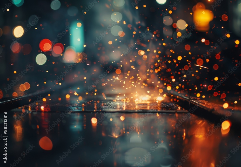 Poster the city lights update abstract background blurred with the computer strategy and new technology dow