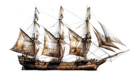 a ship on a white background